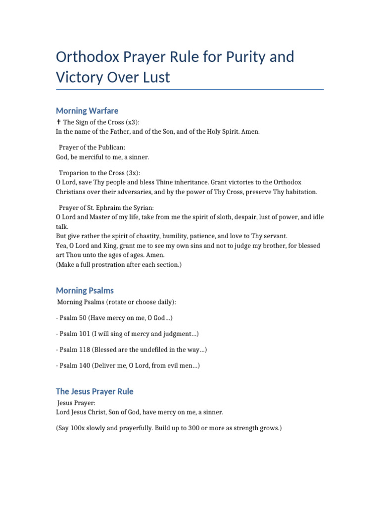 Destroyer of Lust Orthodox Prayer Rule | PDF | Confession (Religion ...