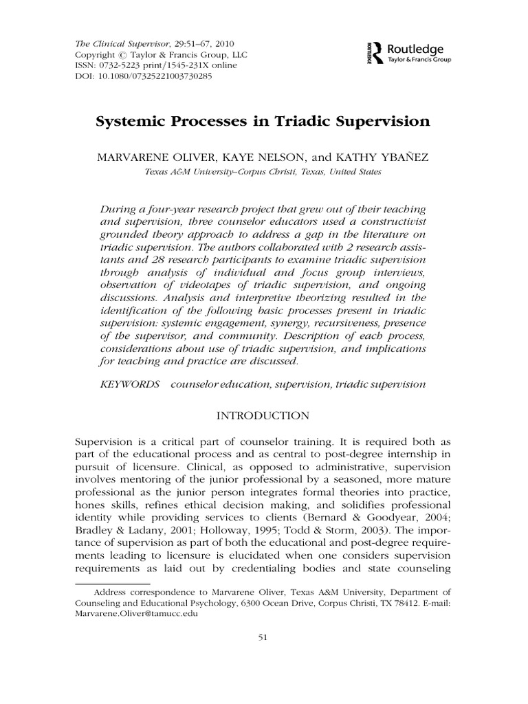 Triadic Supervision | PDF | Qualitative Research | Cognition