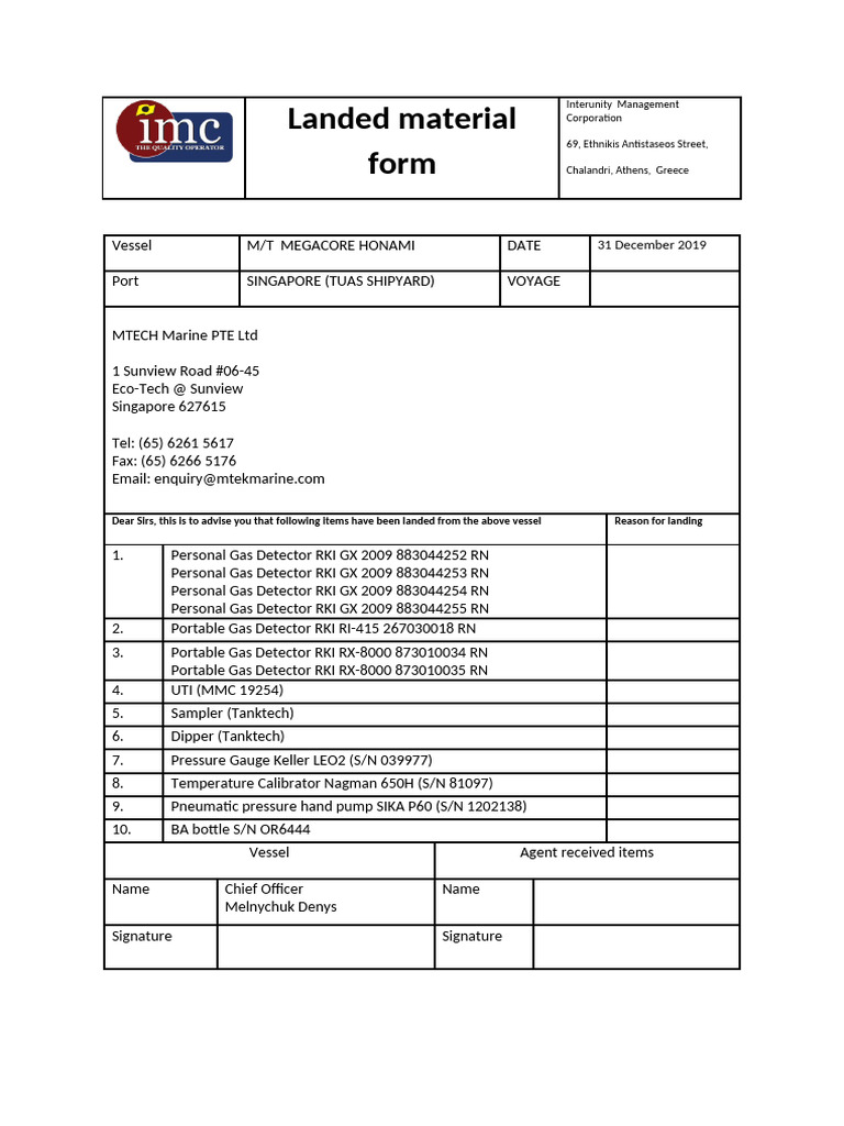 Landing Form 31.12.2019 | PDF