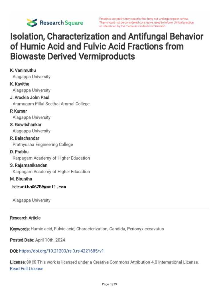 Isolation Characterization and Antifungal Behavior | PDF | Chemistry