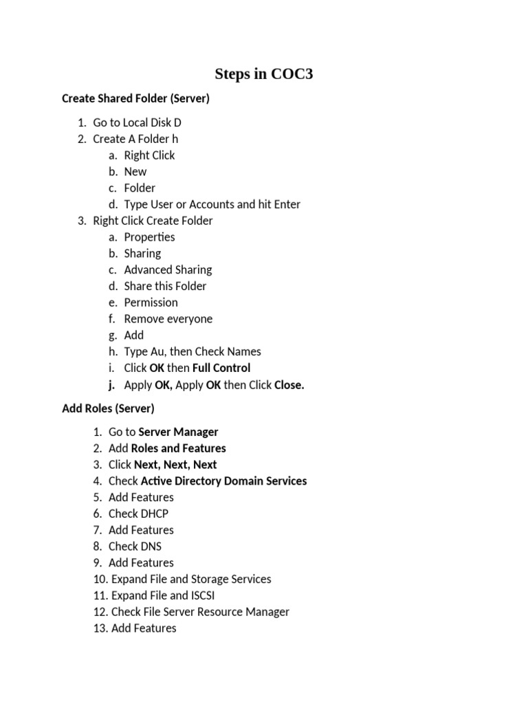 Steps in COC3 | PDF | Microsoft Windows | Operating System Families