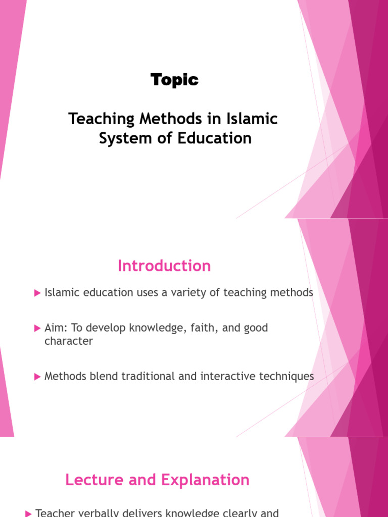 Teaching Methods in Islamic System of Education | PDF | Learning ...