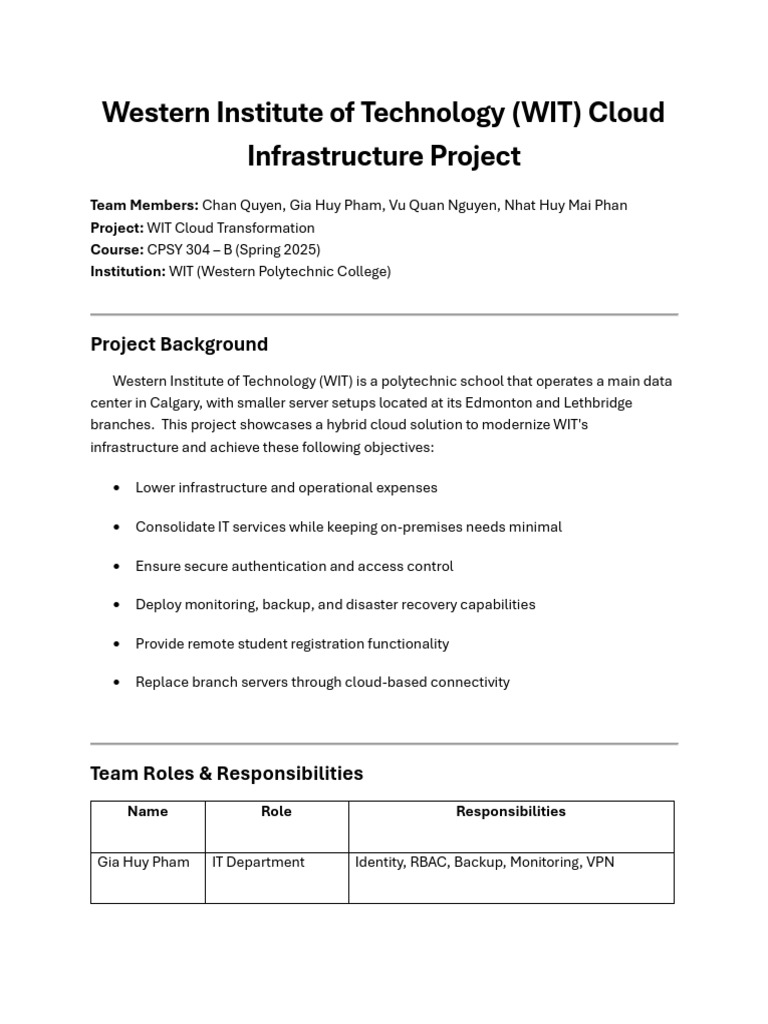 Group 7 - Cloud Project WIT | PDF | Cloud Computing | Microsoft Azure