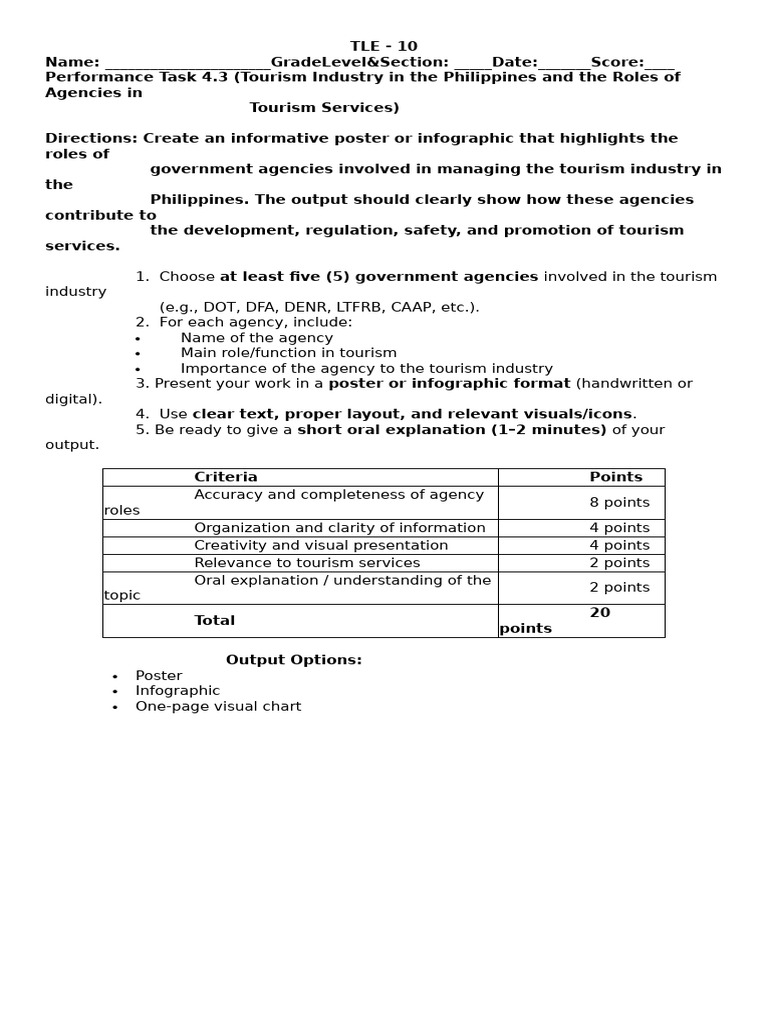 Grade 10 - Performance Task 4.3 | PDF