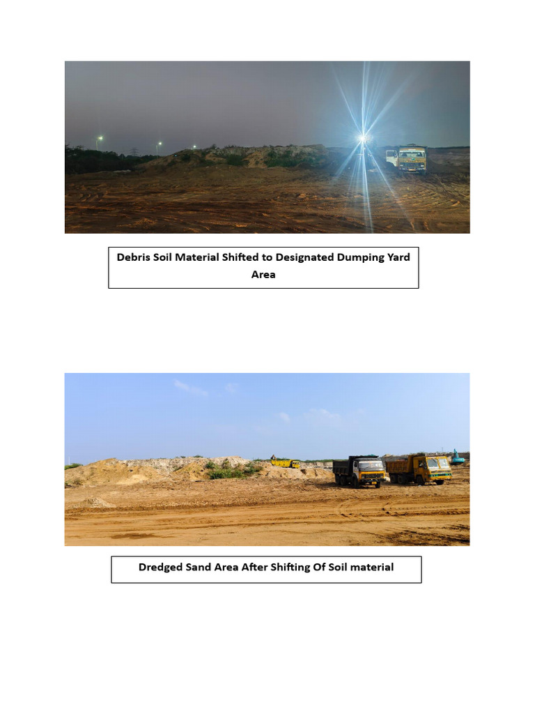 Debris Soil Material Shifted To Designated Dumping Yard Area | PDF