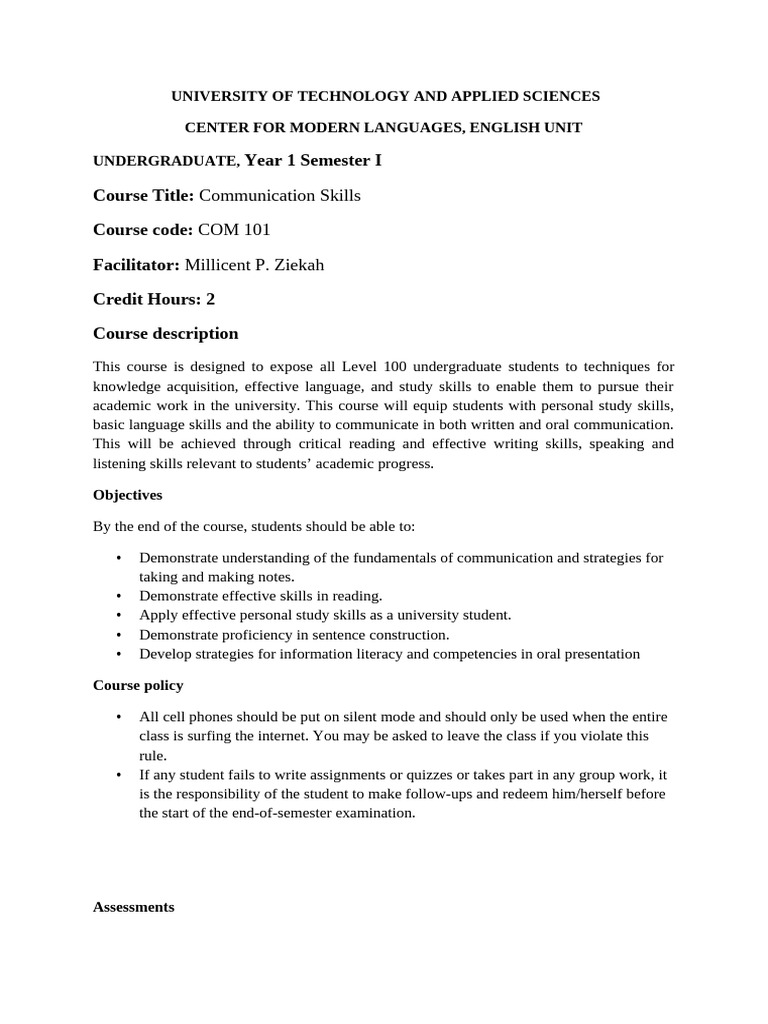Com 101 | PDF | Communication | Information Literacy