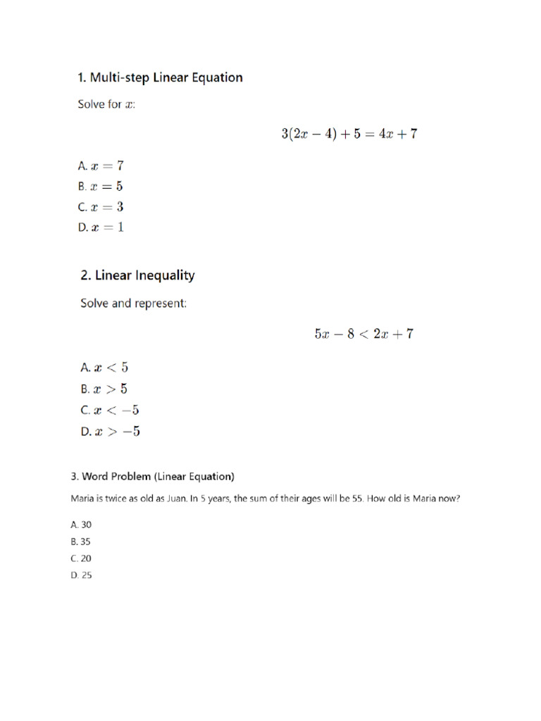 Mock Test Math | PDF