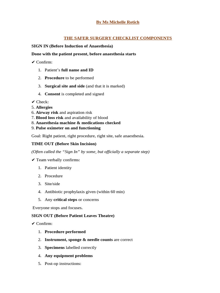 Safer Check List | PDF