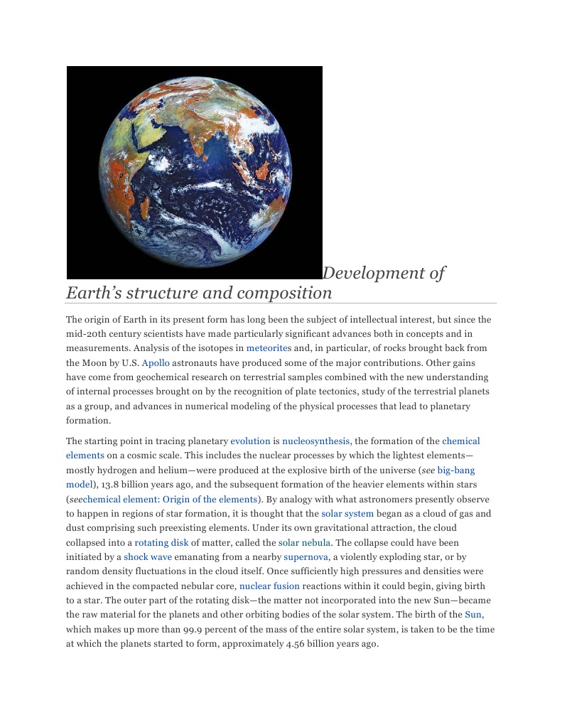 Development of Earth | PDF | Social Science | Science & Mathematics