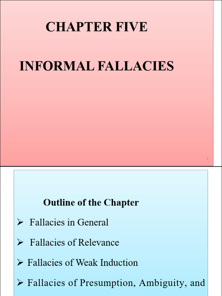 5 Logic Chapter Five-LC 2025 | PDF | Fallacy | Argument