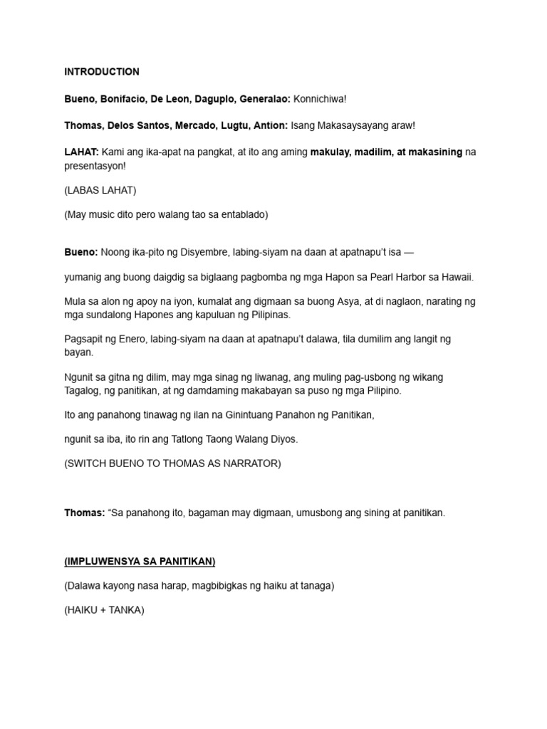 10000th Script Sa Filipino | PDF