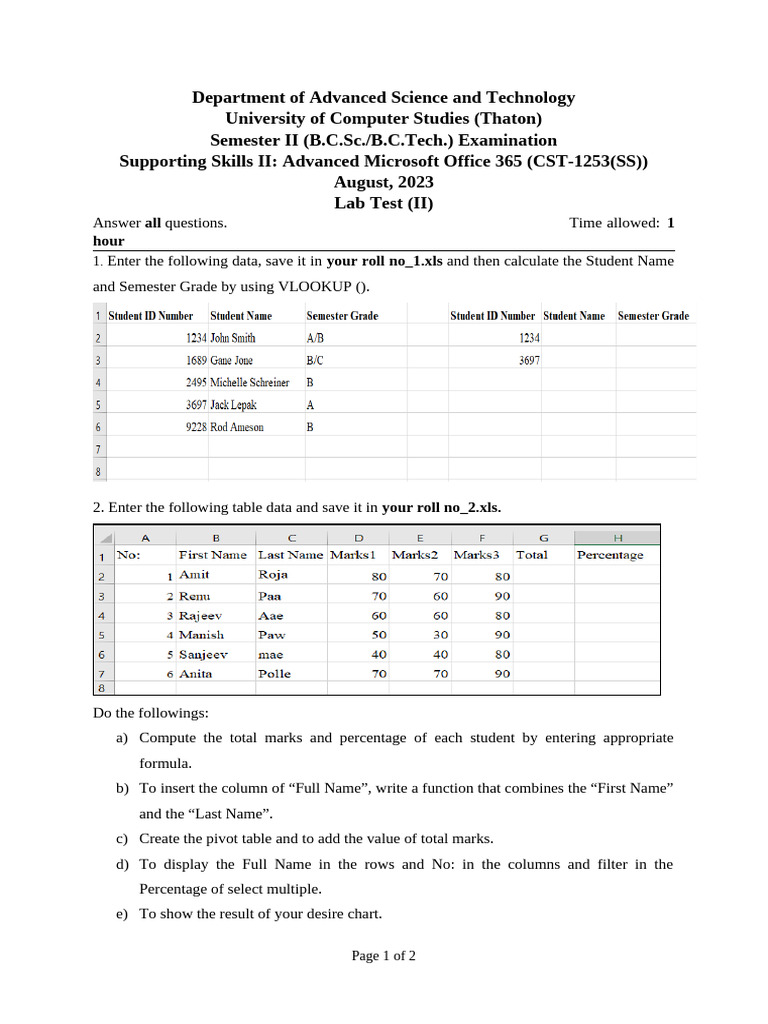 Lab Test 2 Q2 | PDF