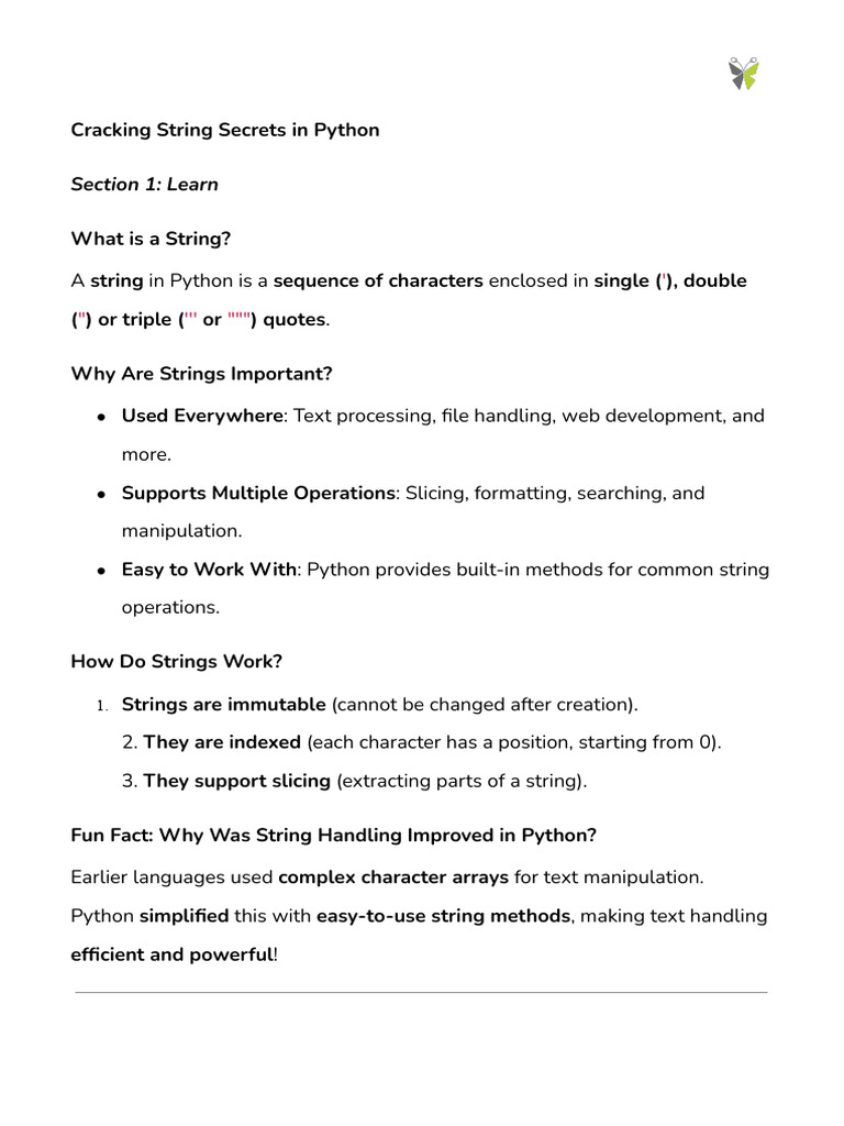 Cracking String Secrets | PDF | String (Computer Science) | Python ...