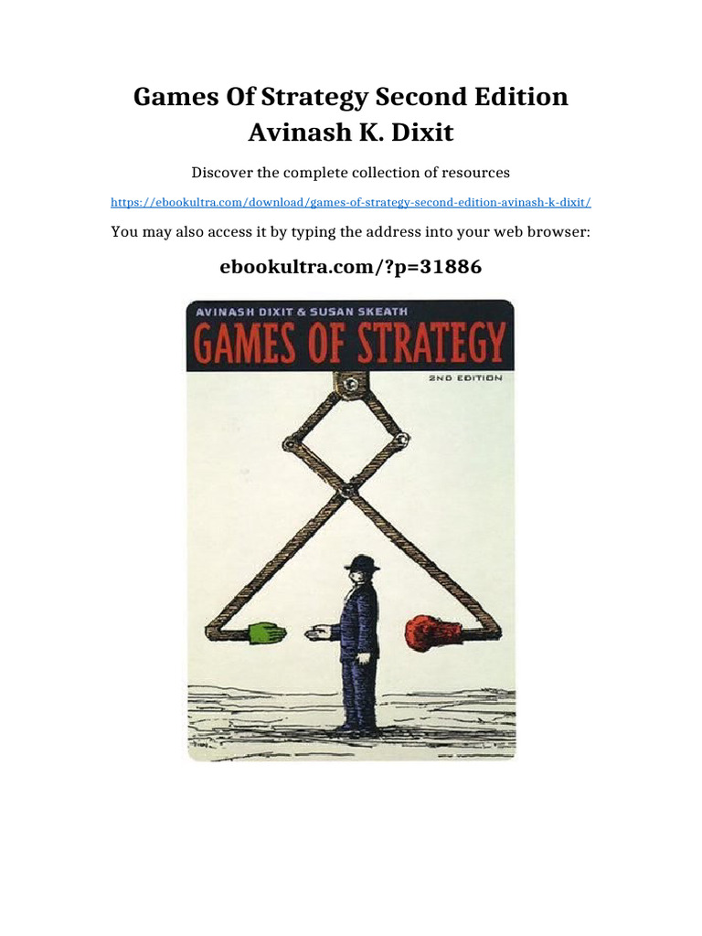 Games of Strategy Second Edition Avinash K. Dixit Latest PDF 2025