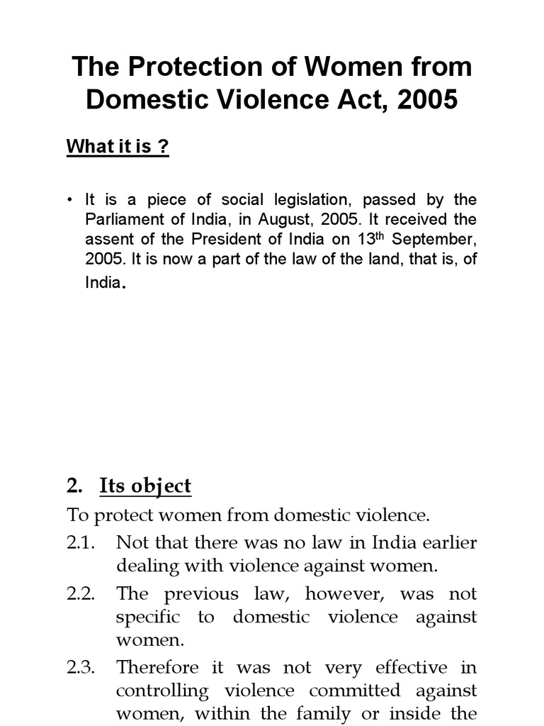 The Protection of Women From Domestic Violence Act | Domestic Violence ...