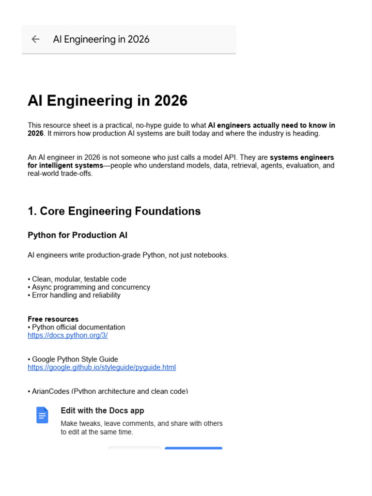 AI Engineering in 2026 | PDF | Artificial Intelligence | Intelligence ...