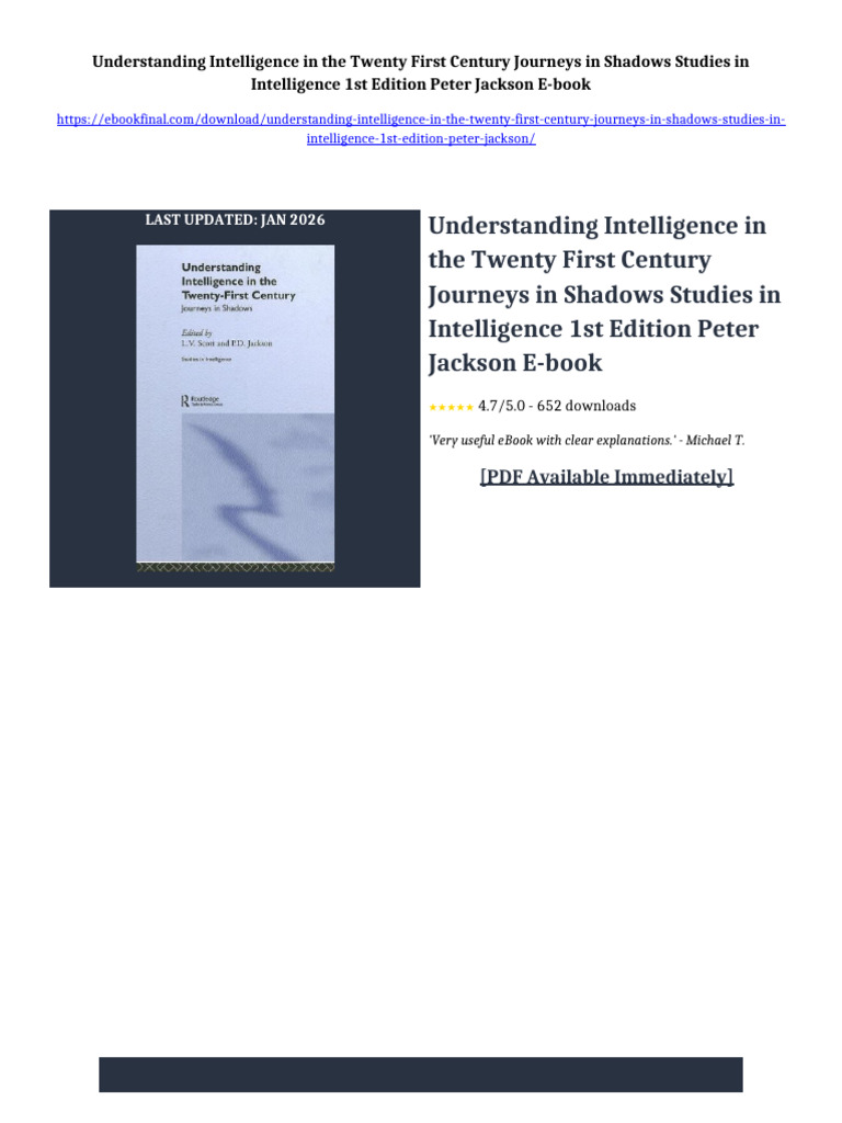 Understanding Intelligence in the Twenty First Century Journeys in ...
