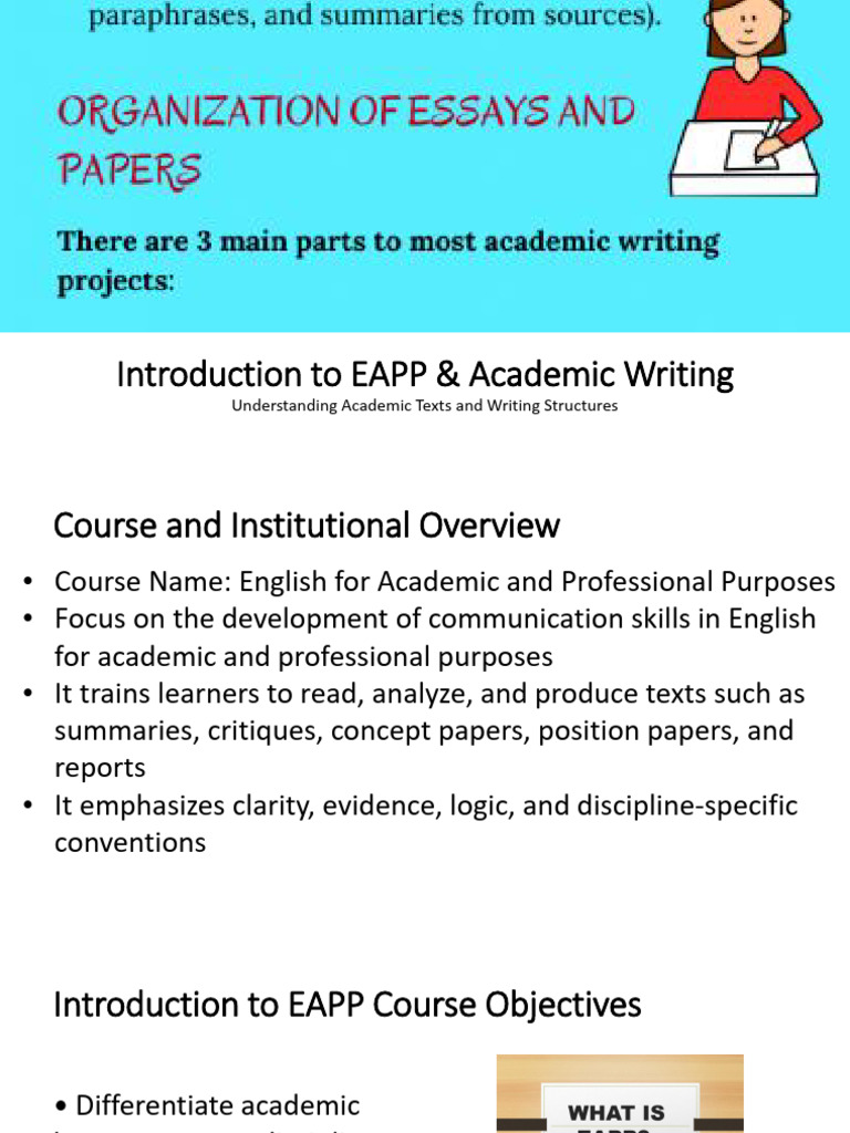 L1 - Into To EAPP and Academic Writing | PDF | Thesis | Jargon