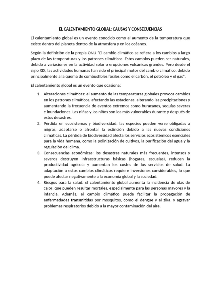 El Calentamiento Global | PDF