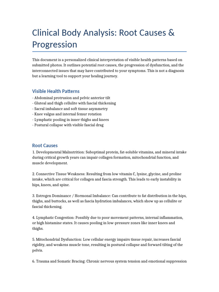 Clinical Body Insight Report | PDF | Pelvis | Hip