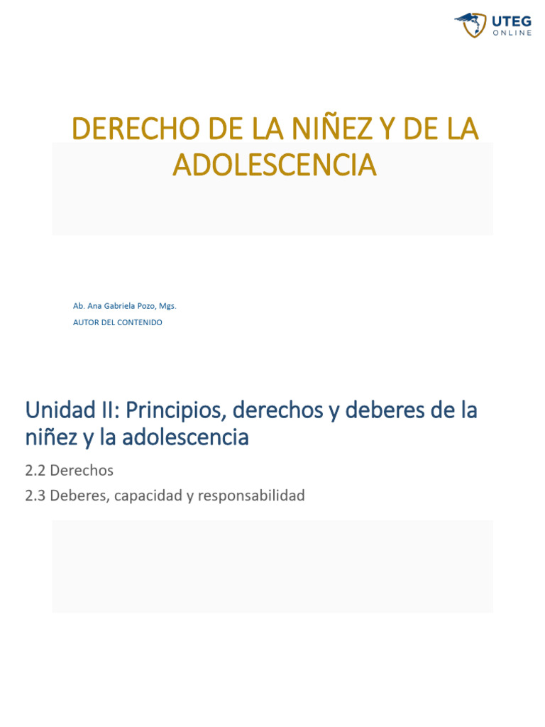 goDERECHO DE LA NINEZ Y DE LA ADOLESCENCIAU2C4 | PDF | Derechos de los ...