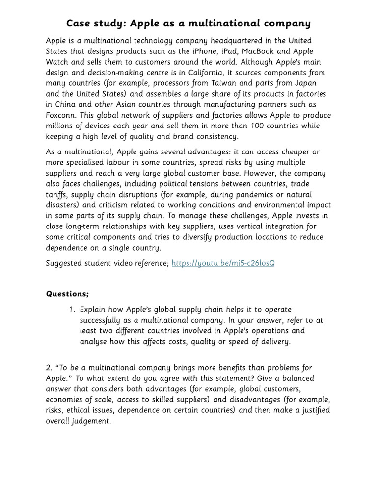Case Study - Apple | PDF