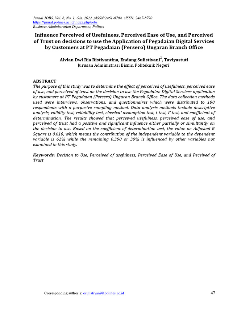 18.influence Perceived of Usefulness Percei | PDF