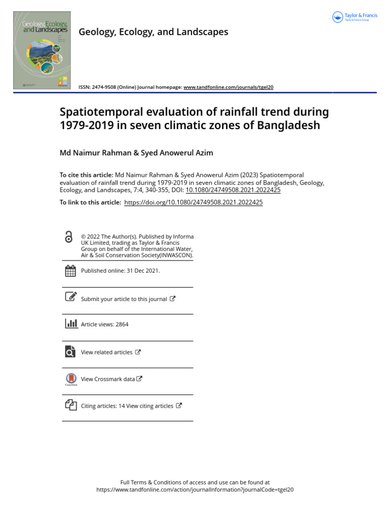 Spatiotemporal evaluation of rainfall trend during 1979-2019 in seven ...