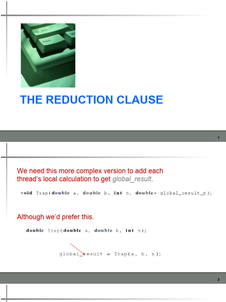 Lec11 Omp Reduction Parallel For | PDF | Control Flow | Pointer ...