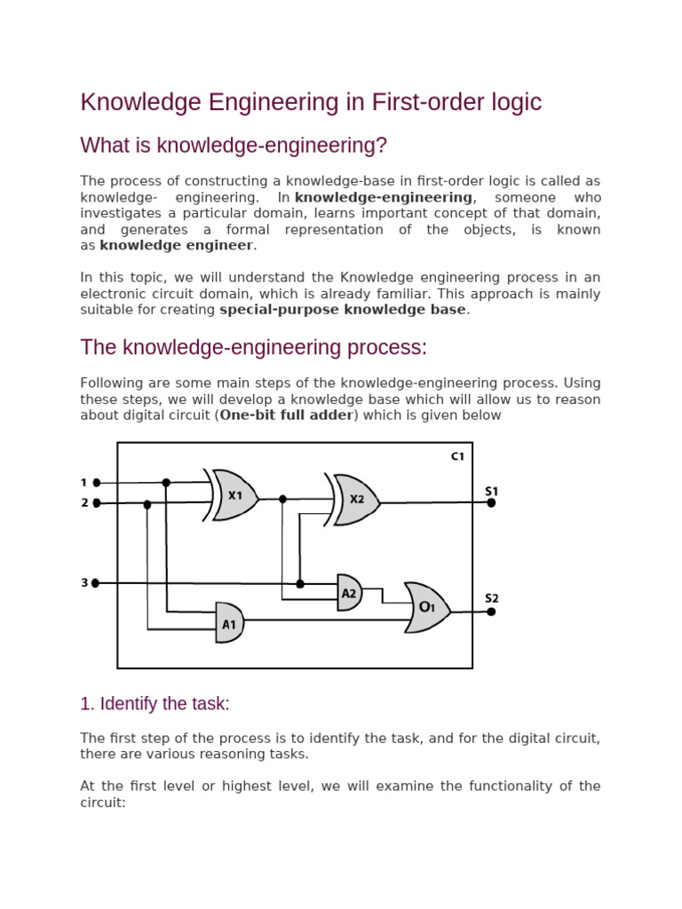 Knowledge Engineering in First | PDF | Electronic Circuits | Logic Gate