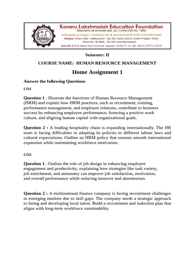 Human Resource Management Ha1 | PDF