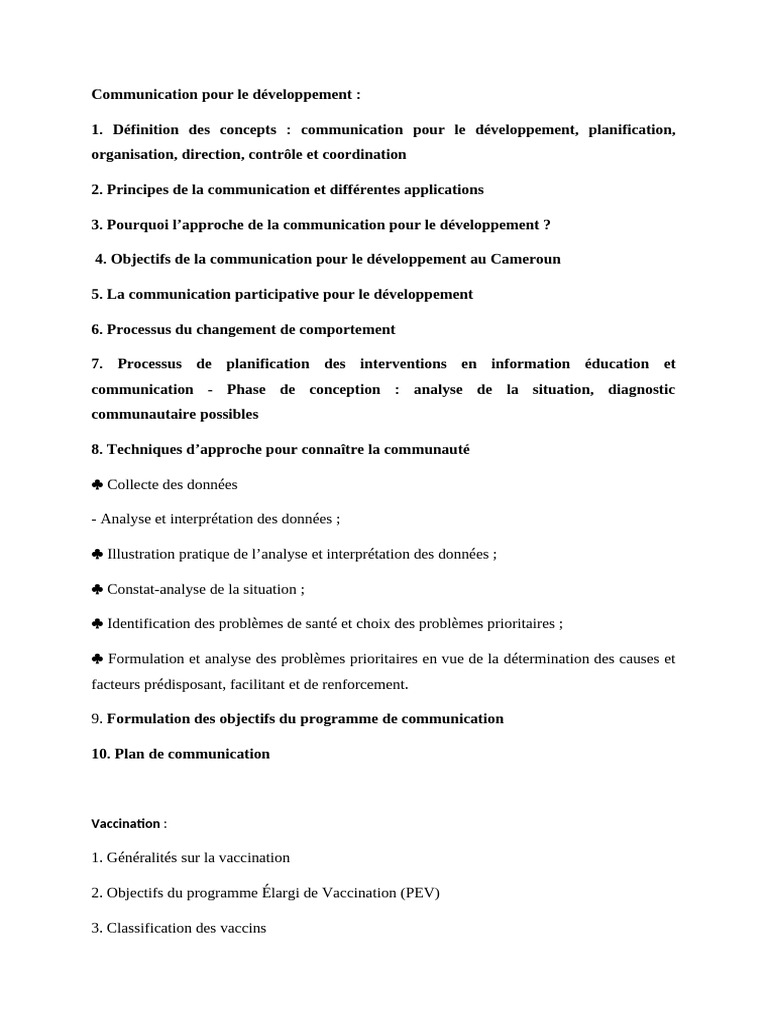 Sylabus Comm DVPT Vacc Iec | PDF
