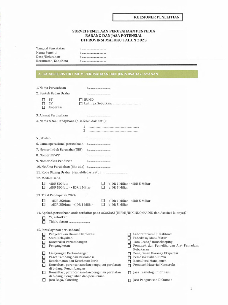 Semi-Structured or Structured Questionnaire, Parameter and Scoring | PDF