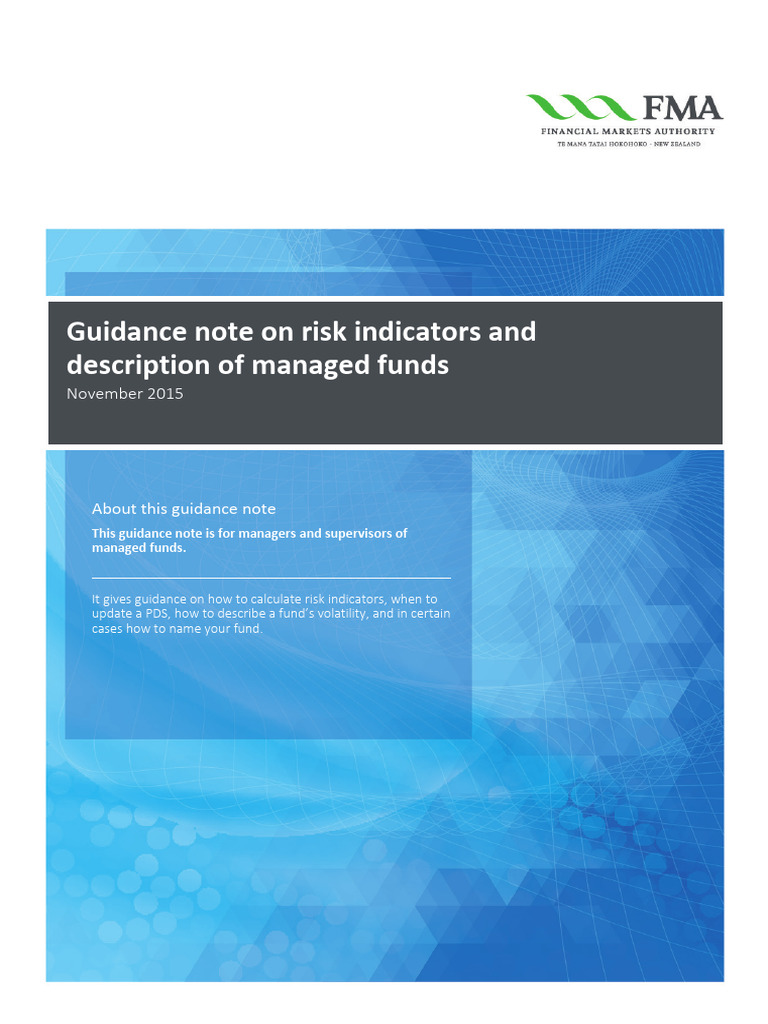 Guidance Note On Risk Indicators and Description of Managed Funds | PDF ...