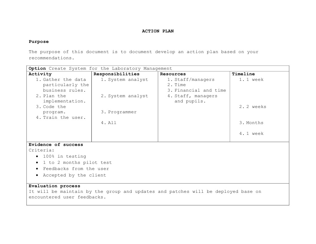 Action Plan | PDF