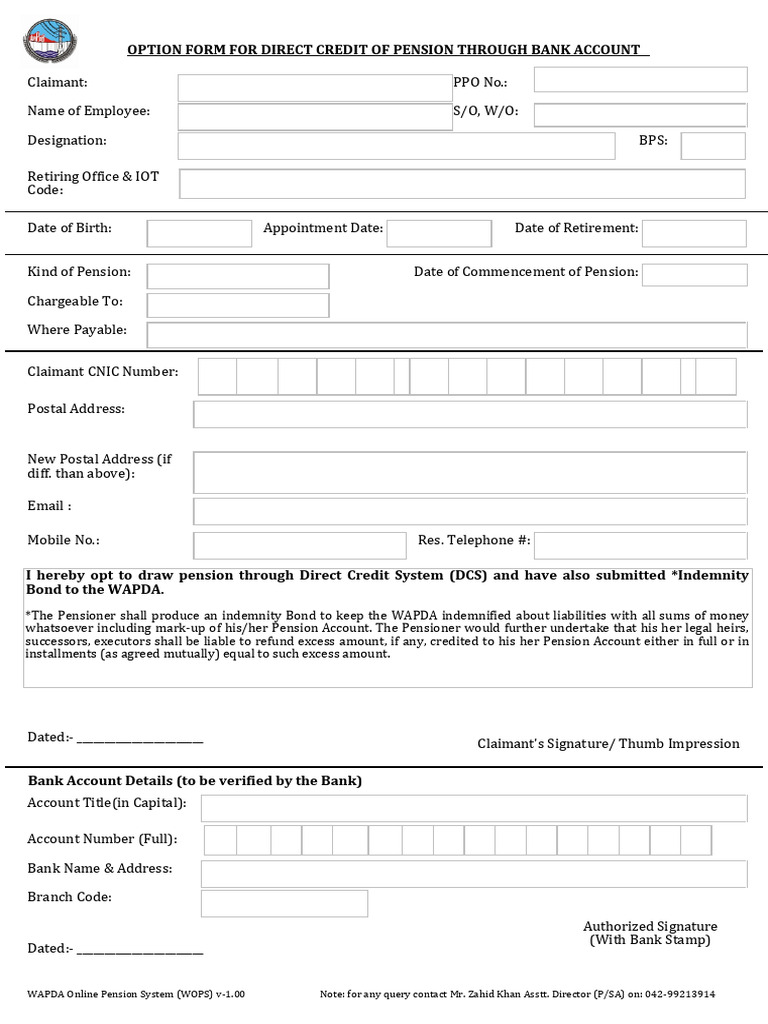 Option Form DCS | PDF