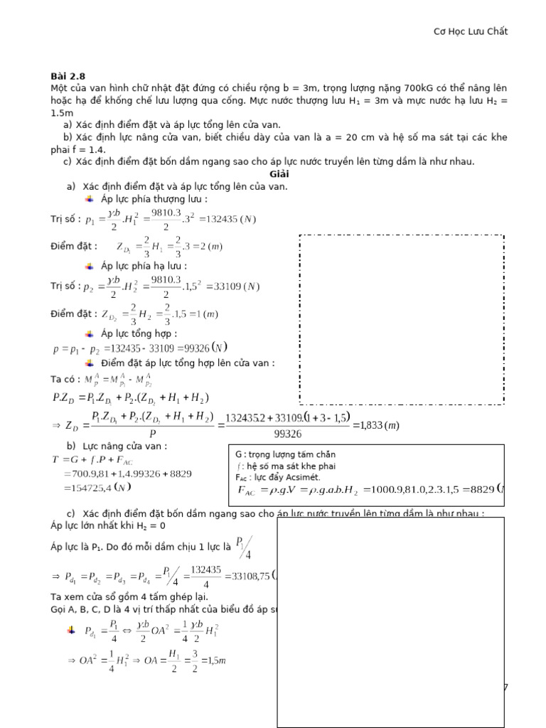 Bai Tap Co Hoc Luu Chat DHCT - Test | PDF
