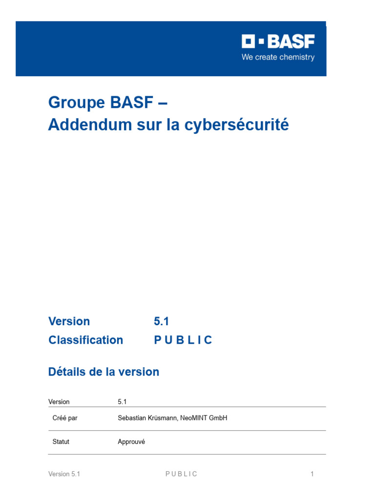 BASF Cyber Security Addendum FR | PDF | Sécurité | Sécurité des ...