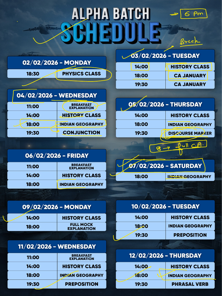 Alpha Feb Classes Schedule | PDF