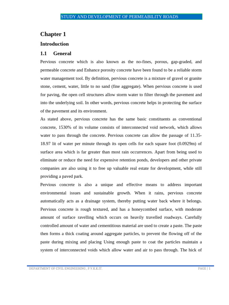 Study and Development of Permeability Road P | PDF | Concrete | Stormwater