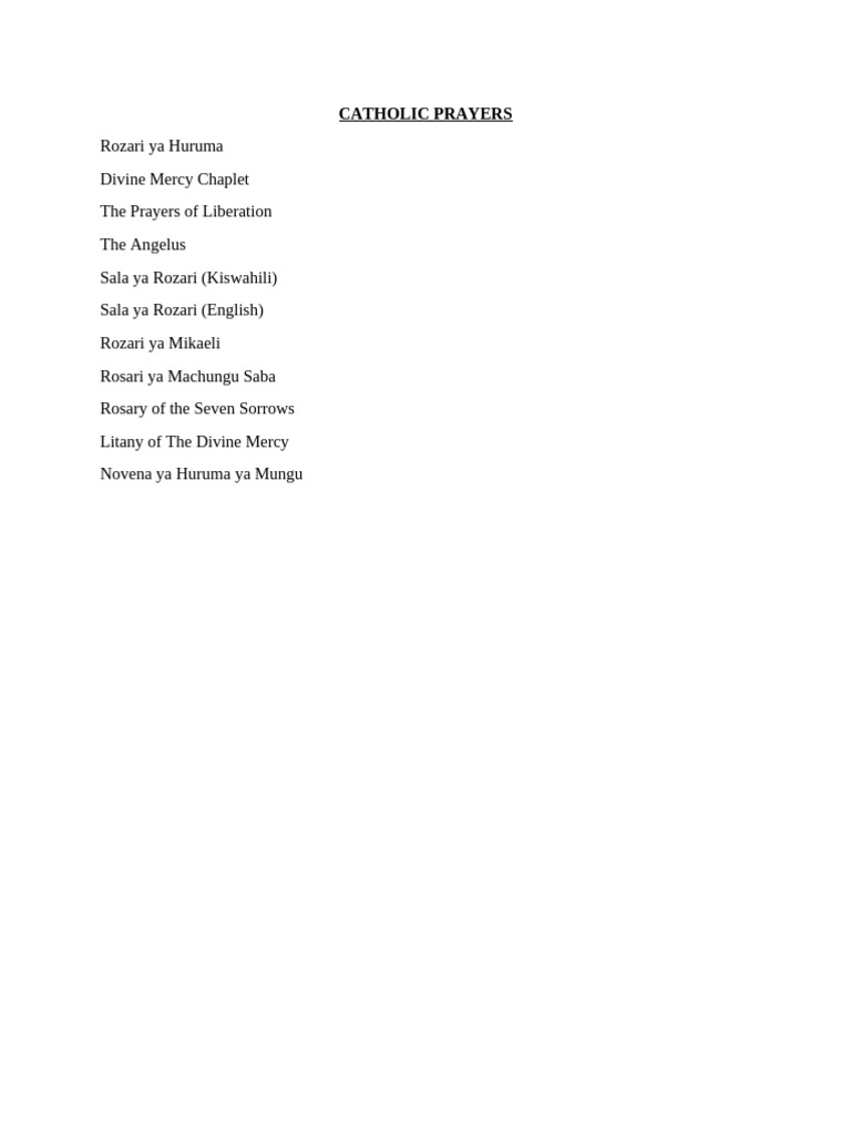 Catholic Prayers | PDF