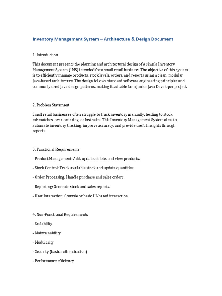 Inventory Management System Design 085218 | PDF | Databases | Java ...