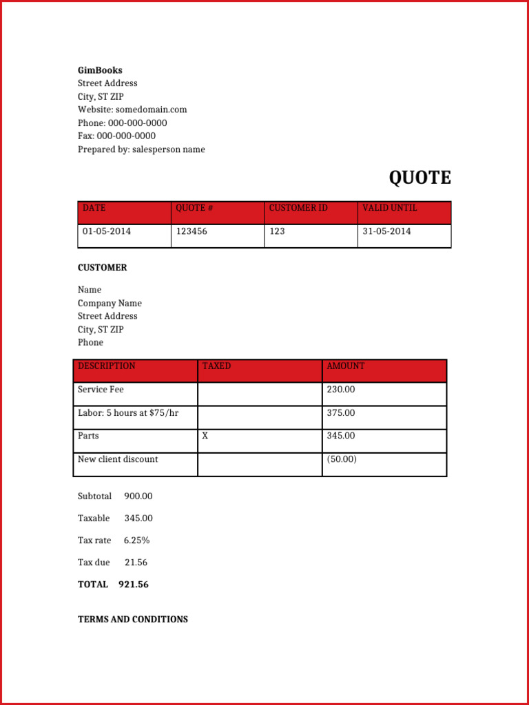 Quote Full Border Format | PDF