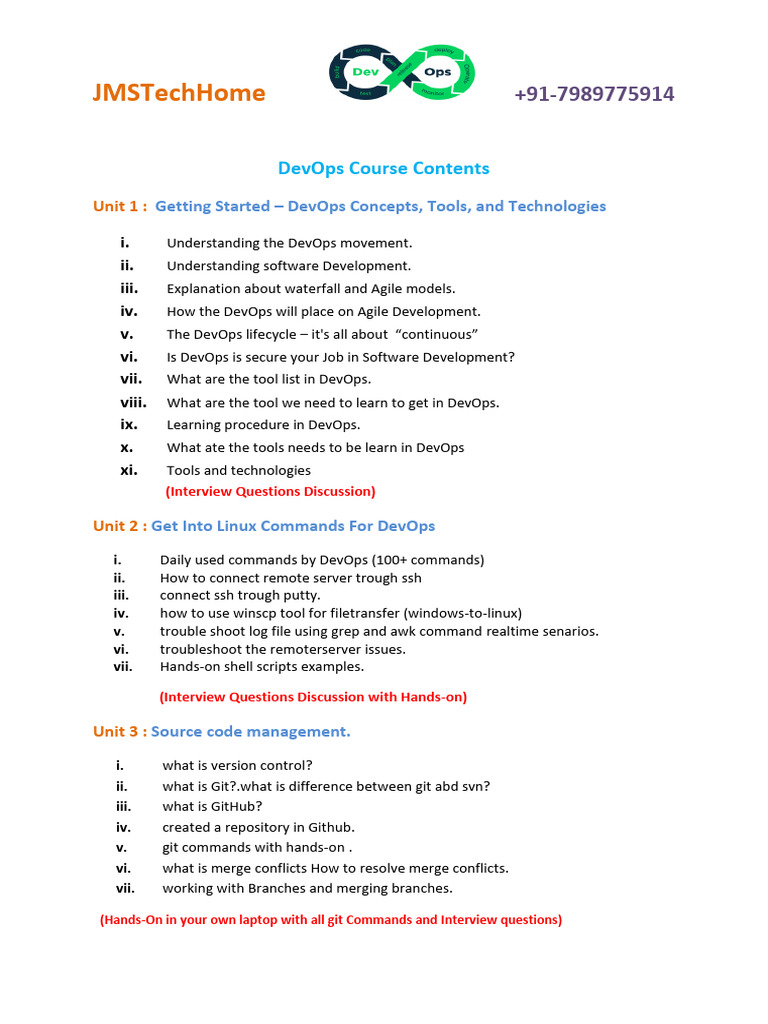 DevOps Course Content New | PDF | Free Software | Unix Software