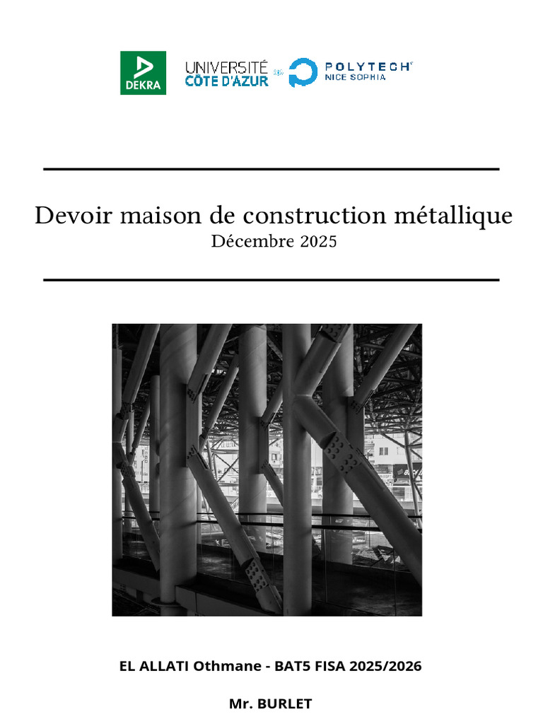 DM Construction Metallique 2 | PDF | Flexion (matériau) | Ingénierie ...