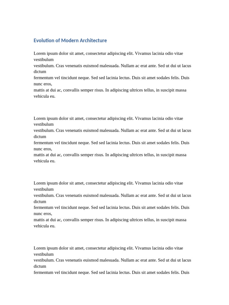 Document 5 Evolution of Modern Architecture | PDF