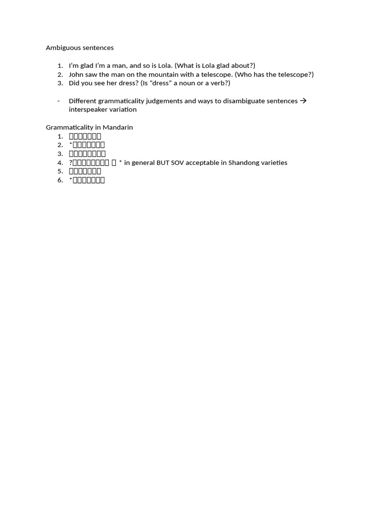 Ambiguous Sentences 220124 | PDF