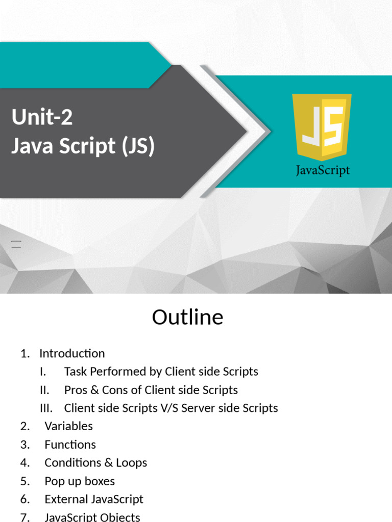 Fsd Unit 2(Part 1)Javascript | PDF | Dynamic Web Page | World Wide Web