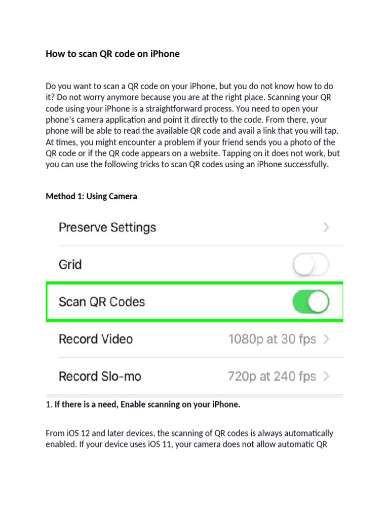 246 How To Scan QR Code On Iphone | PDF | Qr Code | Mobile Phones
