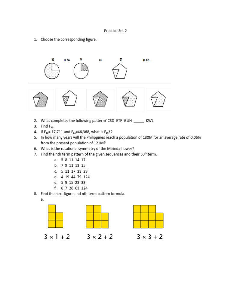 Practice Set in Pattern | PDF